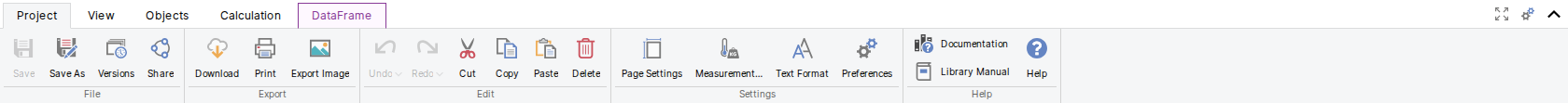 project toolbar